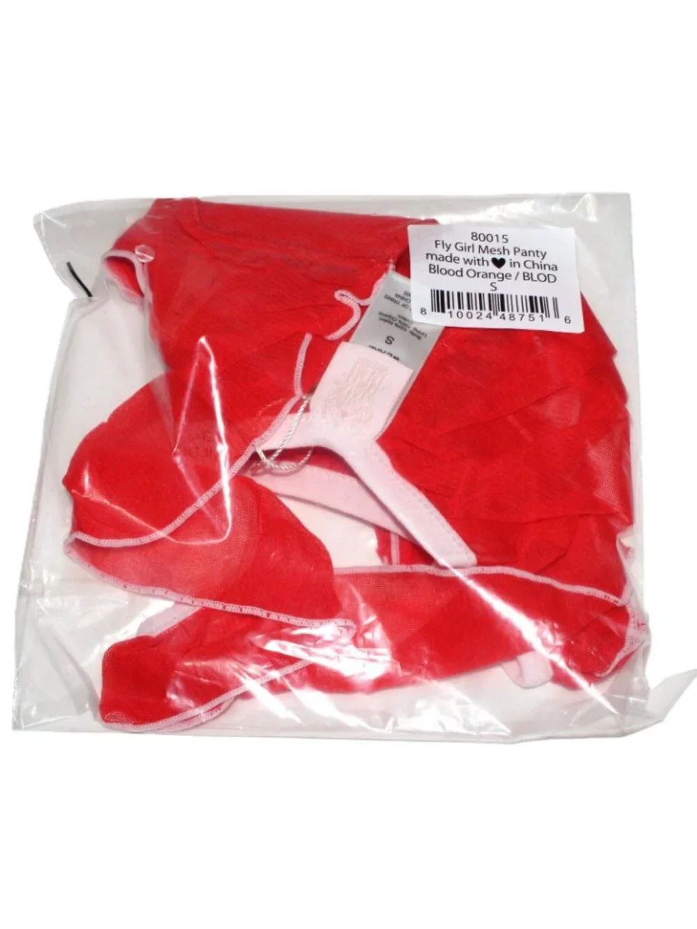 We are HAH Revolve Fly Girl Mesh Panty Blood Orange Red Small 80015